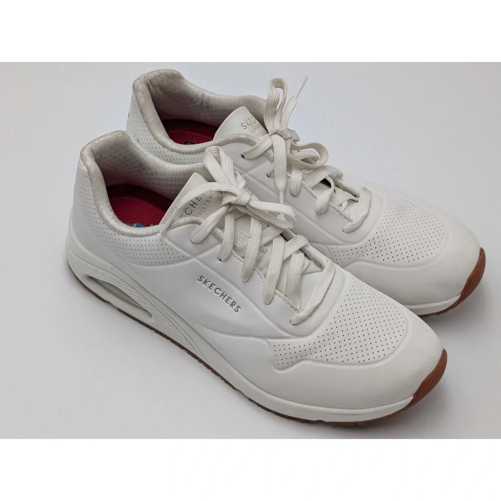 Mens Skechers Work‎ Trainers White Slip Resistant Relaxed Fit Shoes Size 11